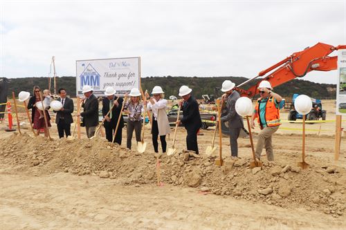 Pacific Sky School Ground Breaking - Staff and Board Members with shovels